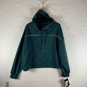 Hind Hoodie Women's Large Dark Teal Cotton Drawstring Long Sleeve Pullover 6771